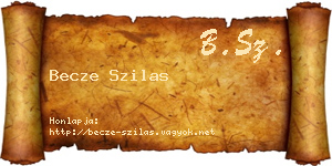Becze Szilas névjegykártya